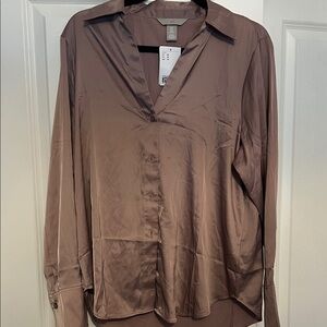 H&M Mauve Satin Shirt